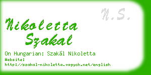 nikoletta szakal business card